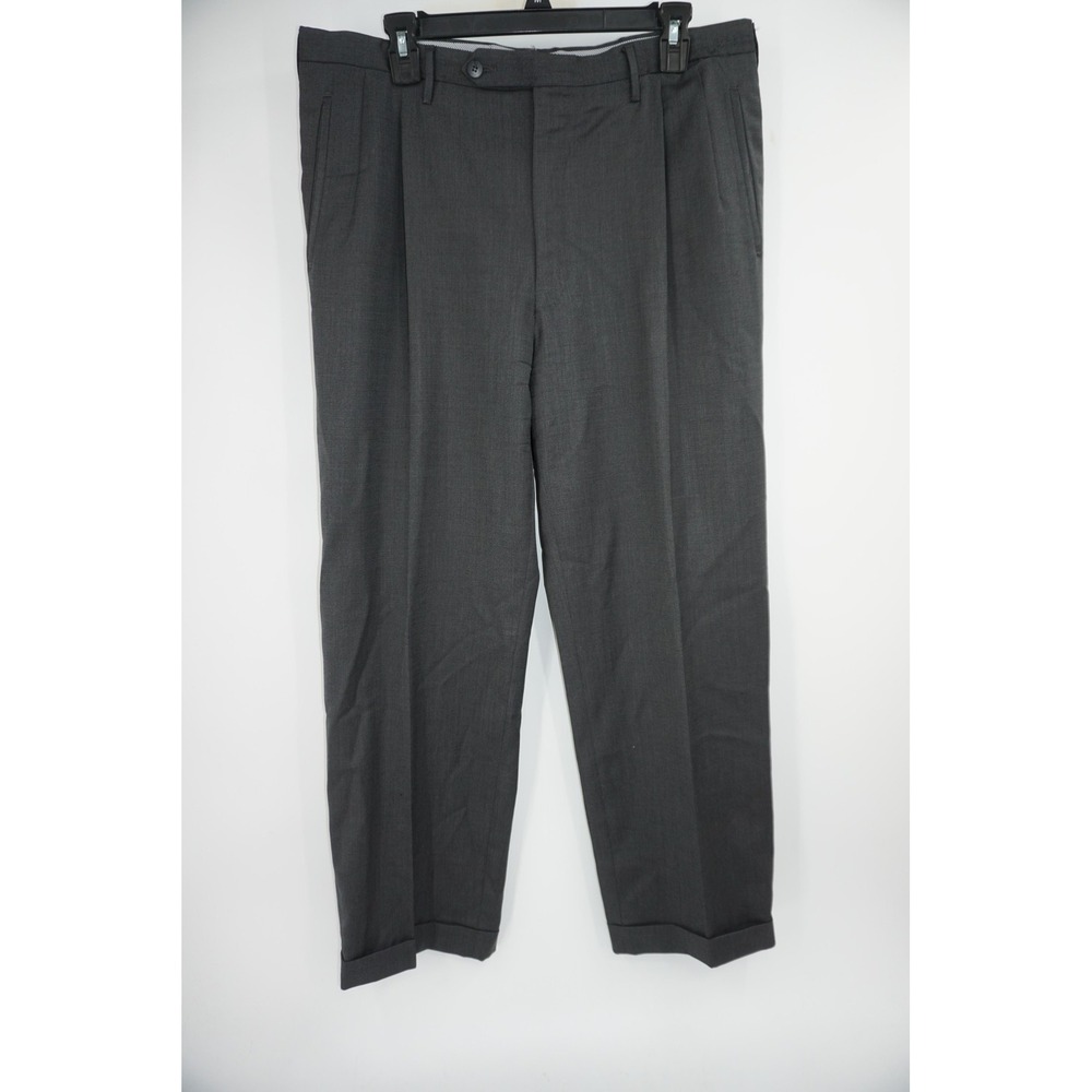 Carroll & Co. Wool Dress Pants Charcoal Made In Italy Men's 56 36x29